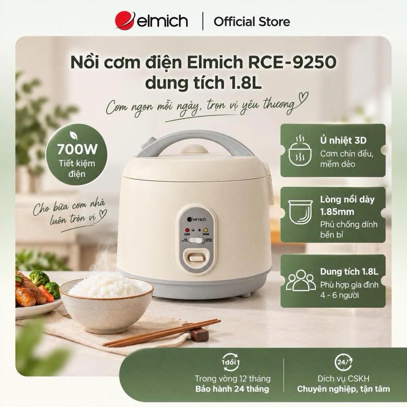 Nồi cơm điện Elmich 1.8L RCE9250