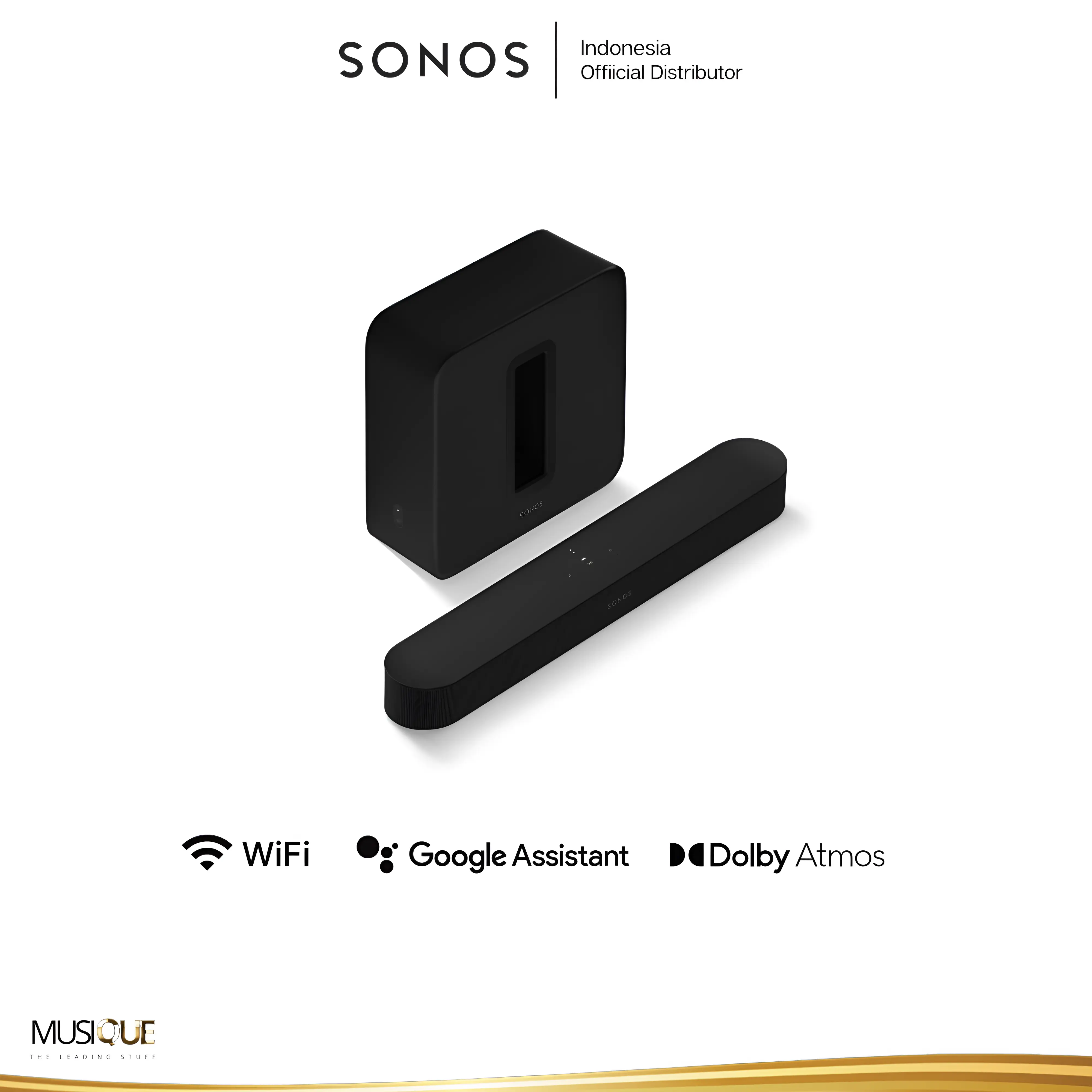 SONOS 3.1 Premium Entertainment Set with Beam (Gen2) + Sub 4 Wireless Home Theater System - Black