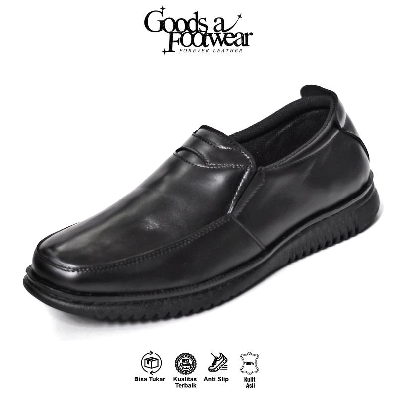 Product Introduction of MONRO - Sepatu Pantofel Formal Pria Kulit Asli Slip on Kerja Kantor Kasual 30