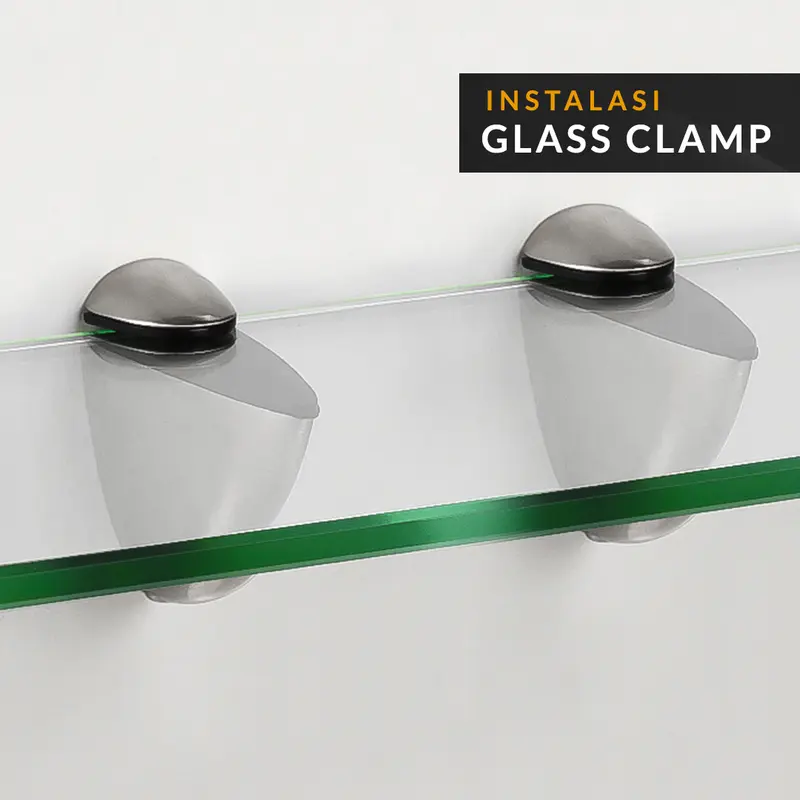 RKG Bracket Ambalan Kaca Tebal Duckbill Glass Clamp Zinc Alloy 5