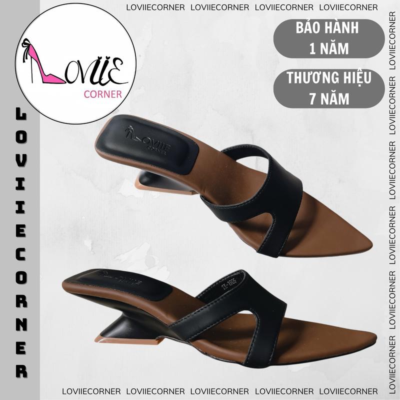 LOVIIECORNER - DÉP CAO GÓT THỜI TRANG MŨI NHỌN QUAI NGANG BẢNG TO - GUỐC NỮ GÓT KHOÉT PHONG CÁCH HIỆN ĐẠI , sang chảnh 5 PHÂN - D250546