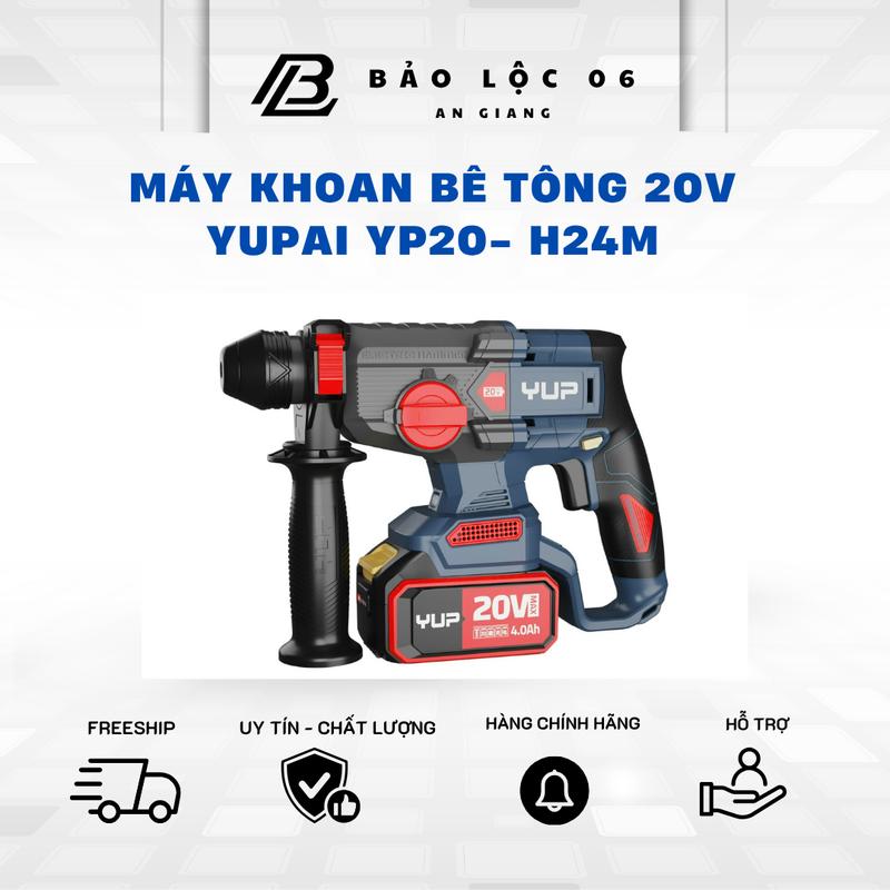 YUP Máy Khoan Bê Tông Pin YUPAI YP20-H24M 3 Chức Năng - Công Nghệ Kickback An Toàn - BH 1 NĂM
