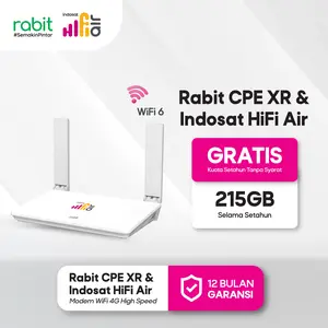 RABIT CPE Modem Wifi Router 4G LTE Indosat Hifi Air - Router Wifi 6 USB Type C Sim Card Free Kuota