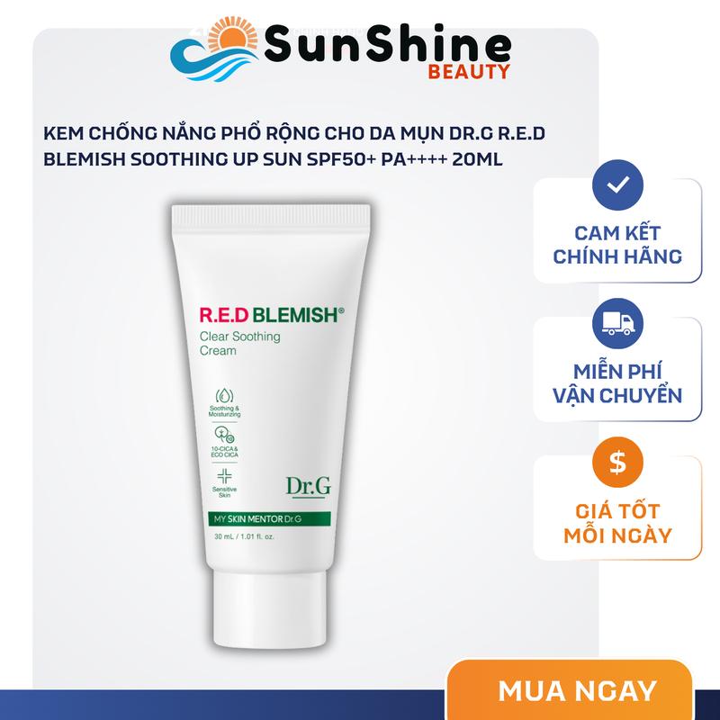 Kem Dưỡng Dr.G R.E.D Blemish Clear Soothing Cream Làm Dịu Hỗ Trợ Phục Hồi Da