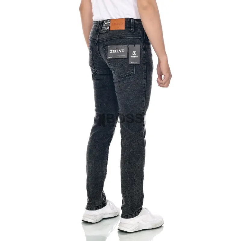 ZELLVO  - Celana Jeans JUMBO BLACK SANDWASH Panjang Slimfit Stretch Premium Soft Jeans Nyaman Tebal Melar Santai Distro 2