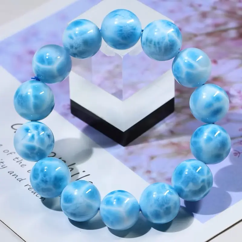 Natural Dominican sea grain bracelet, Lalima sea grain bracelet, needle sodium calcium stone women, Haiwen stone men and women
