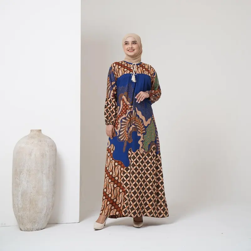 Abaya Gamis Jamilah gudang Salen Daster Longdress Lengan Panjang Muslim Panjang Maxi Wanita Rayon Hitam Motif Kaftan 1