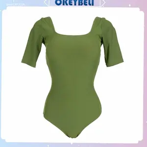 •OKEY BELI•BJR1152 Baju Renang Swimsuit Bikini Wanita Big Size One Piece Model Lengan Pendek Fashion | Hot Item