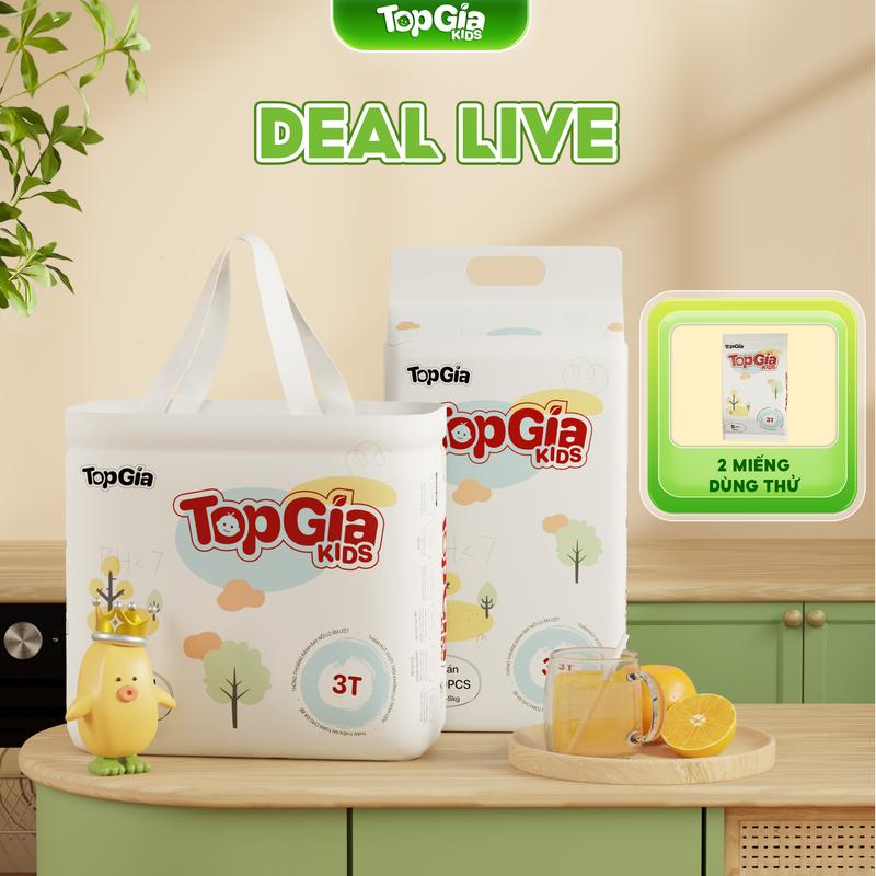   1 BỊCH  Tã Bỉm Topgiakids pH<7 an toàn cho da bé mềm mại mỏng nhẹ chống tràn tối đa đủ size từ S đến XXXL cho bé  Không quà    BO  