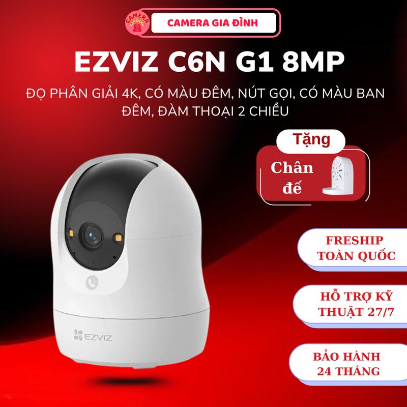 CAMERA EZVIZ C6N G1 8MP HÌNH ẢNH 4K SIÊU NÉT chống ngược sáng tốt Đàm thoại 2 chiều có nút gọi trên cam màu đêm thông minh