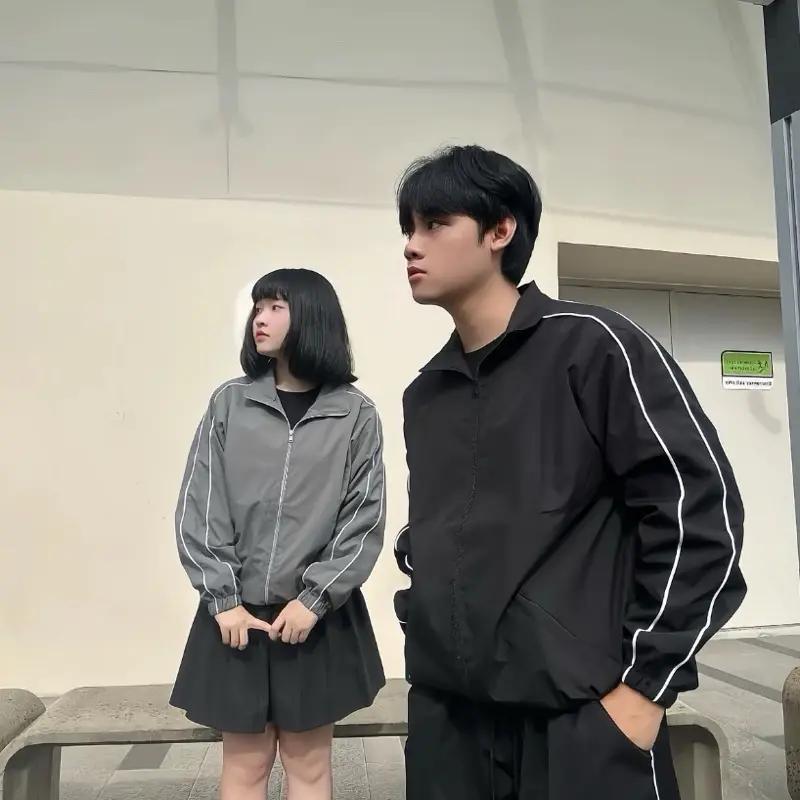 Áo Khoác Gió Dù 2 Lớp Sọc Kẻ Tay,Trượt Nước,Cản Gió,Dành Cho Nam Nữ