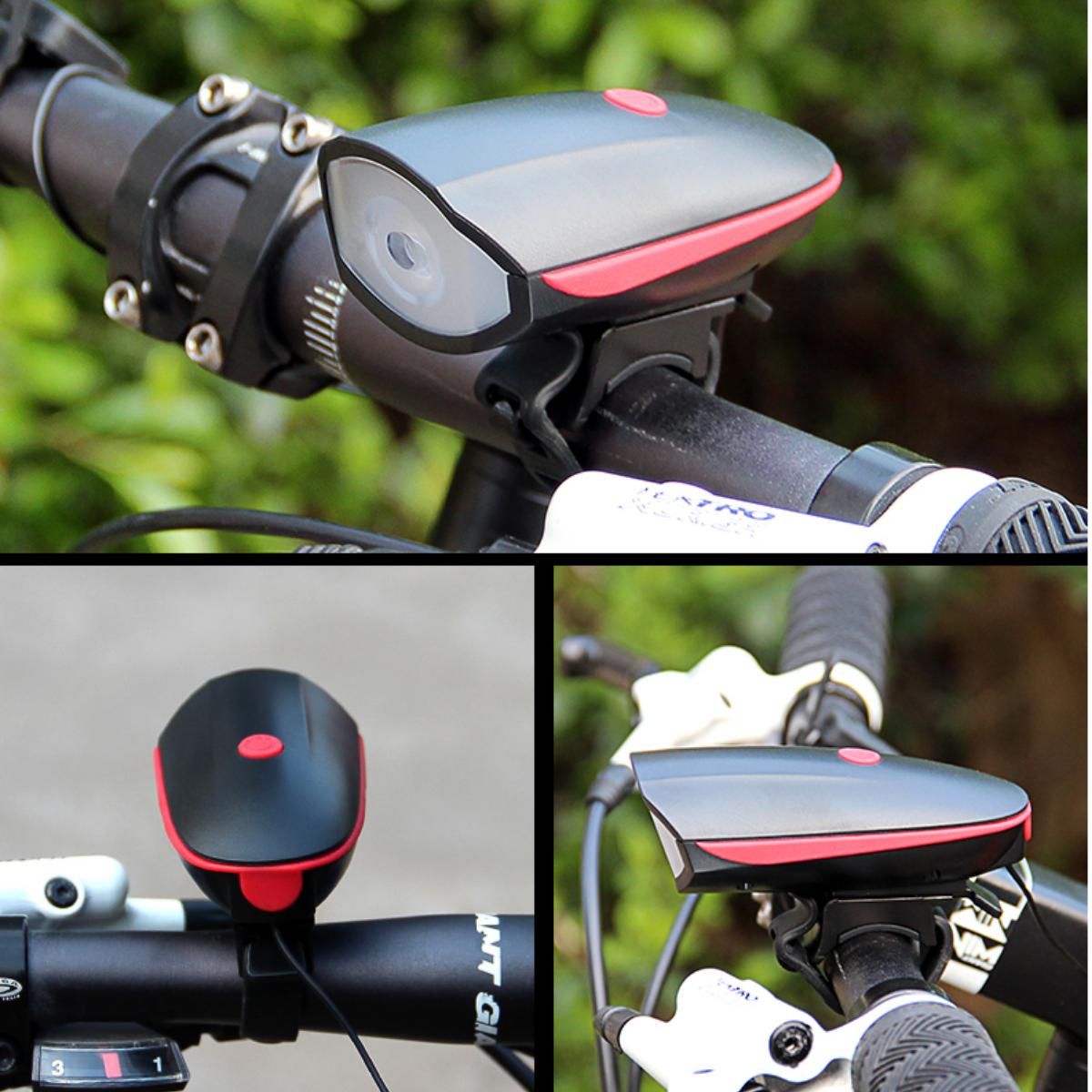 Lampu Depan Sepeda Dengan Bel Klakson 5Mode Suara Speaker 120dB LED Cree USB Rechargeable Waterproof Lampu Depan Sepeda Dengan Bel Klakson 5Mode Suara Speaker 120dB LED Cree USB Rechargeable Waterproof