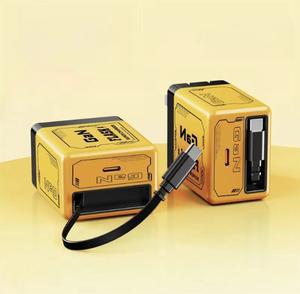 Kepala Pengecasan Pantas, GaN Dwi-Port PD 120W, Merentas sempadan, Serasi dengan Pengecas Boleh Tarik Terbina Dalam untuk Telefon Bimbit Apple dan Huawei Phone Kabel