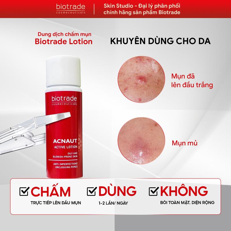  Biotrade Acnaut Active Lotion 15ml - Dung dịch chấm mụn cho mụn sưng viêm đã lên nhân hiệu quả từ 2-3 tháng thiết kế nhỏ gọn tiện lợi 