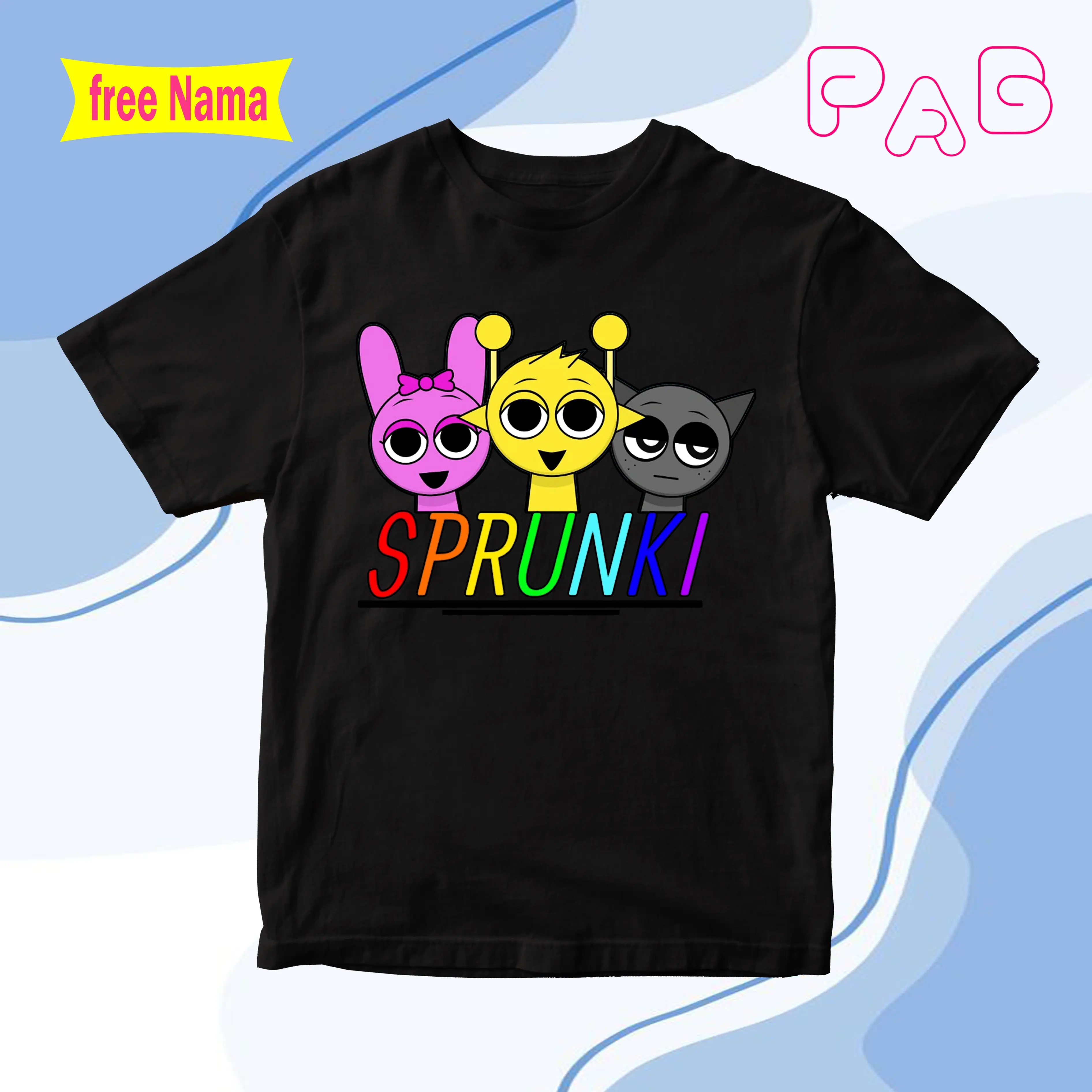 BAJU KAOS ANAK SPRUNKI INCREDIBOX BAHAN KATUN PREMIUM daily 6-7 tahun