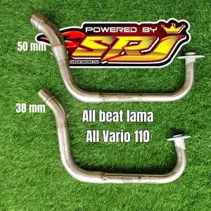 (1kg 2 pcs) leher header pipa knalpot racing bending kolong bawah inlet 38 dan 50 mm matic beat karbu esp pop scoopy vario 110 lama led 38mm 50mm Motorcycle