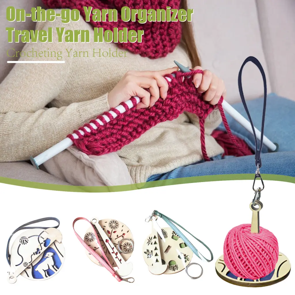 Bueerjg Yarn Ball Holder Convenient Wrist Yarn Holder with Stylish Leather Strap for Knitting  Crocheting Enthusiasts Gift