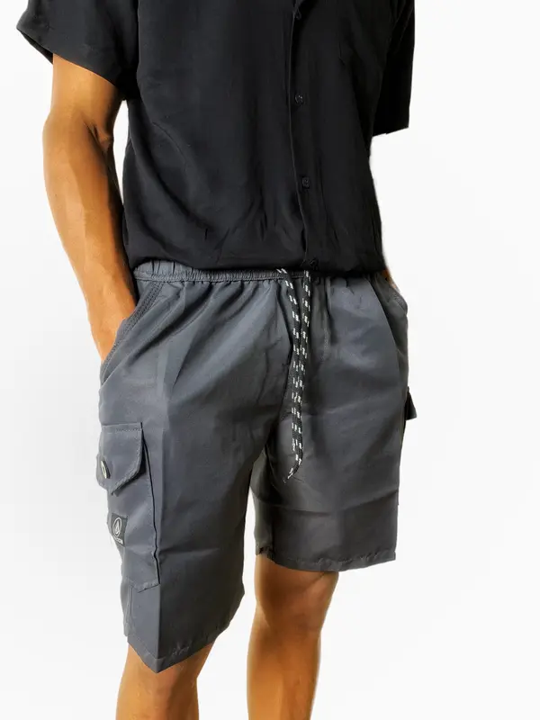 CELANA BOARDSHORT CARGO PINGGANG KARET MODEL DIATAS LUTUT POLOS PRIA/ ada 6 kantong / bahan katun premium nyaman 3