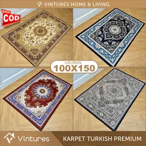 [150 x 100 CM] Karpet Lantai Turki Premium / Karpet Permadani / Karpet Poliester / Karpet Vintures