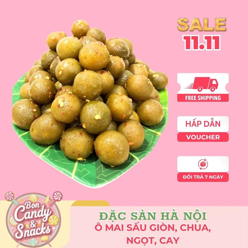 Bon Candy & Snacks - Đặc Sản Hà Nội Ô Mai Sấu Giòn Chua Ngọt Cay Túi 500gr Hút Chân Không Thích Hợp Làm Món Ăn Vặt Và Quà Tặng