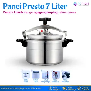 Numan Panci Presto 7 Liter Aluminium Anti Lengket Dengan Gagang Kuping Tahan Panas Panci Presto Multifungsi Pressure Cooker Pot Panci Presto Anti Karat Panci Pelunak Makanan