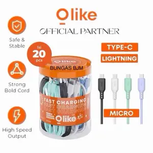 OLIKE Kabel Data D306M Micro USB Toples 20Pcs Strong Bold Cord Fast Charging High Speed Output