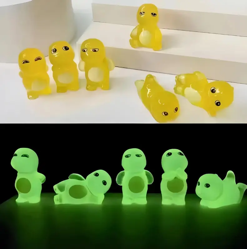6pcs Mini Figure Nailong Dino Kuning/Dekorasi kartun/hiasan kamar tidur/hiasan mobil lucu nailong/Dekorasi Mobil Populer Lucu Dasbor Mobil Mainan 3