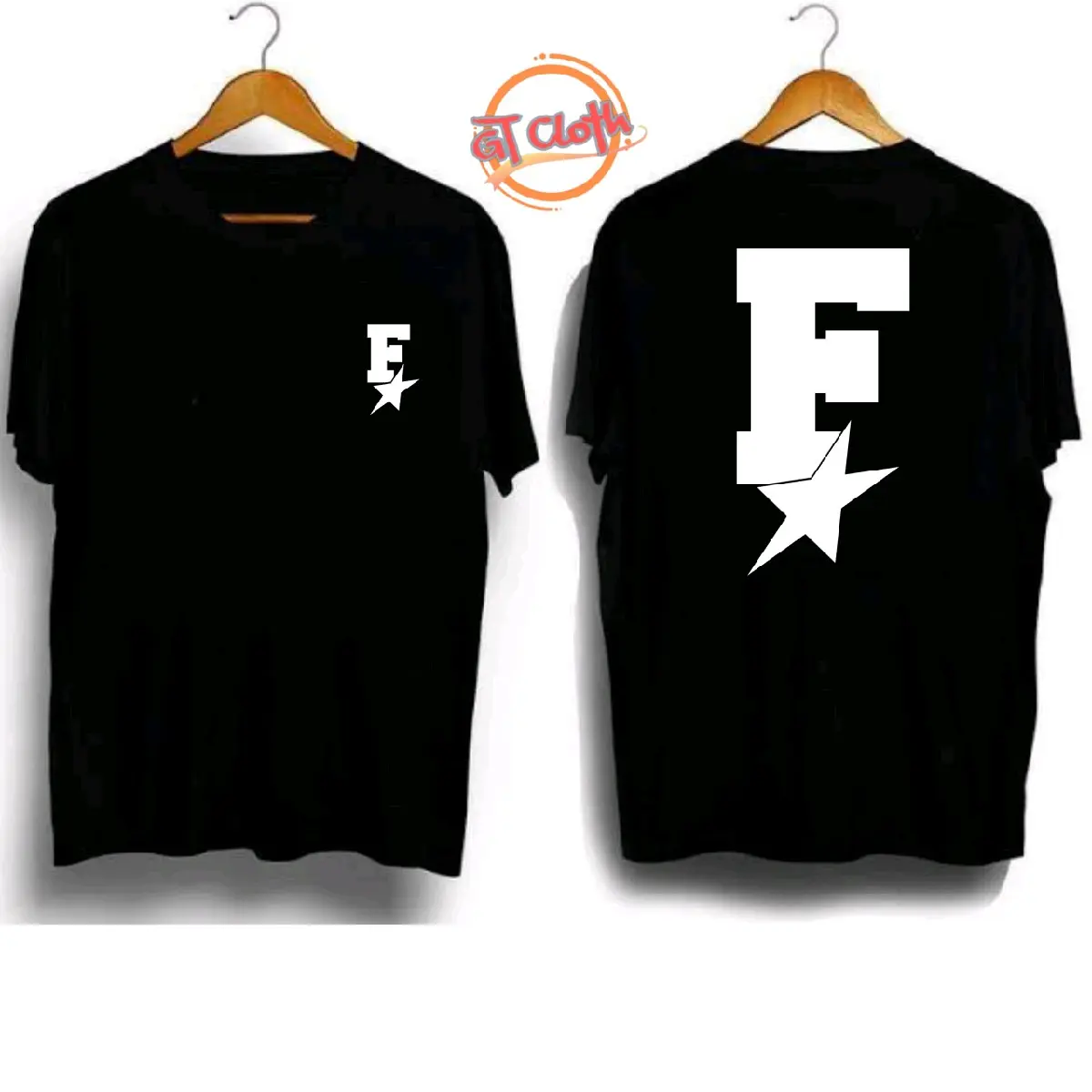 LOGO Inisial Nama Huruf F Star Baju Kaos Distro Premium Unisex Combed30s