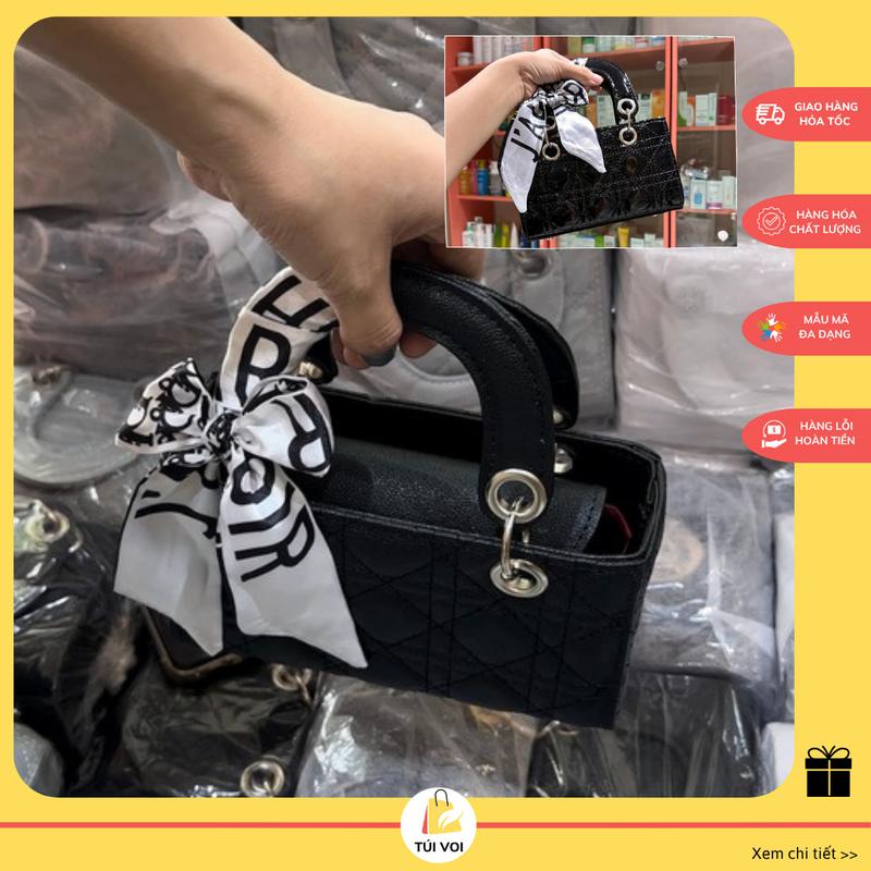 Tặng khăn Túi hộp DÁNG NGANG DA BÓNG size 20 sang chảnh xách tay đeo chéo đi chơi đi tiệc CV25 Bag Nữ túi xách