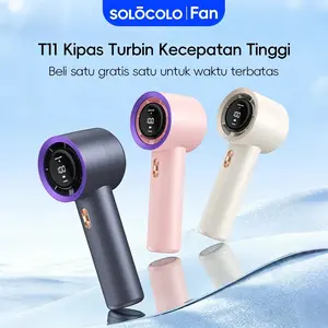 SOLOCOLO T11 Kipas portabel mini Tangan,Angin kencang,199 Level Kecepatan,LED Display Fast Charging