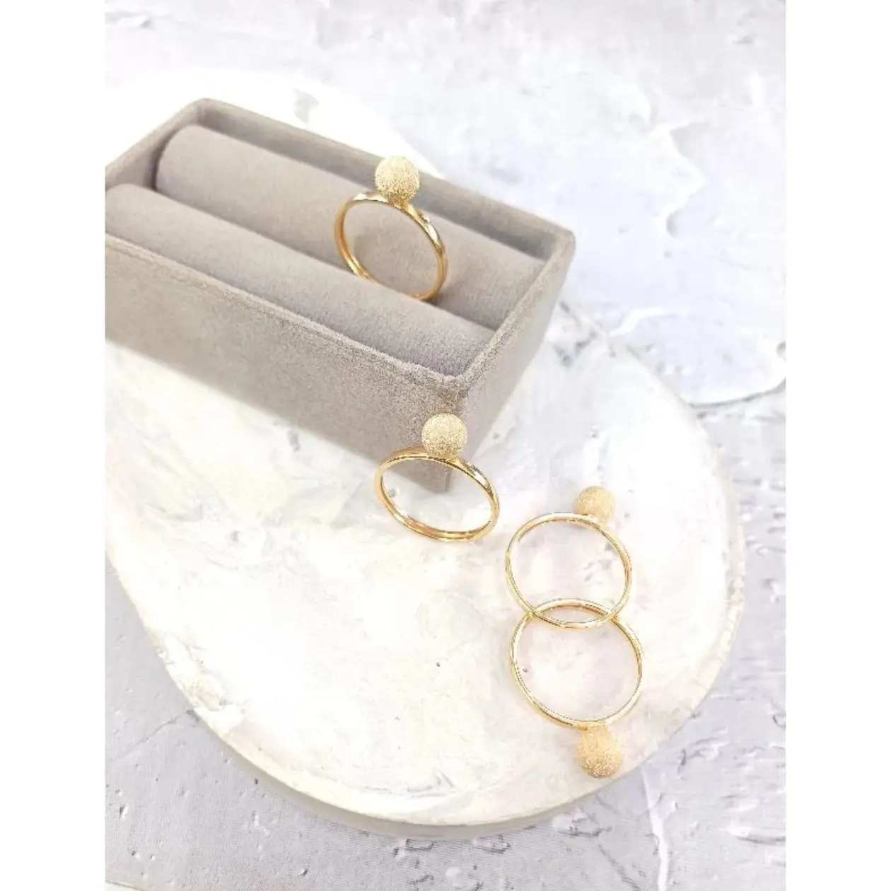 Cincin boba ukir pasir kecil 8K