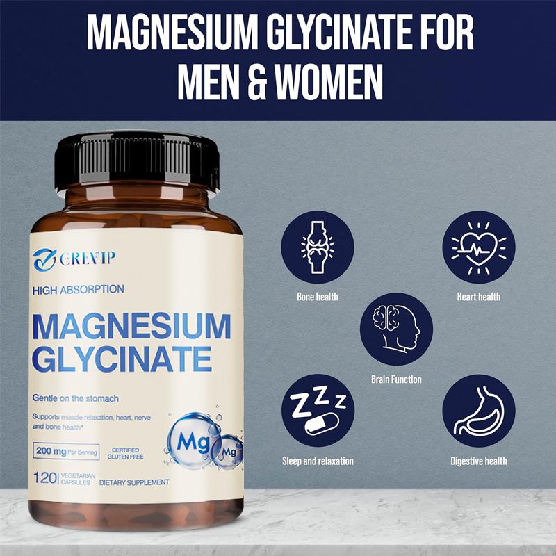 Magnesium Glycinate Health Support - Berkualitas Tinggi - Bahan Alami - Dukungan Komprehensif untuk Jantung, Otak dan Tulang - Cocok untuk Pria dan Wanita - Bebas Gluten 5