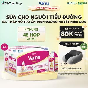 Combo 4 Thùng 12 Hộp Sữa Bột Pha Sẵn Cho Người Tiểu Đường Varna Diabetes (48 Hộp GIấy X 237ml) Ổn Định Đường Huyết