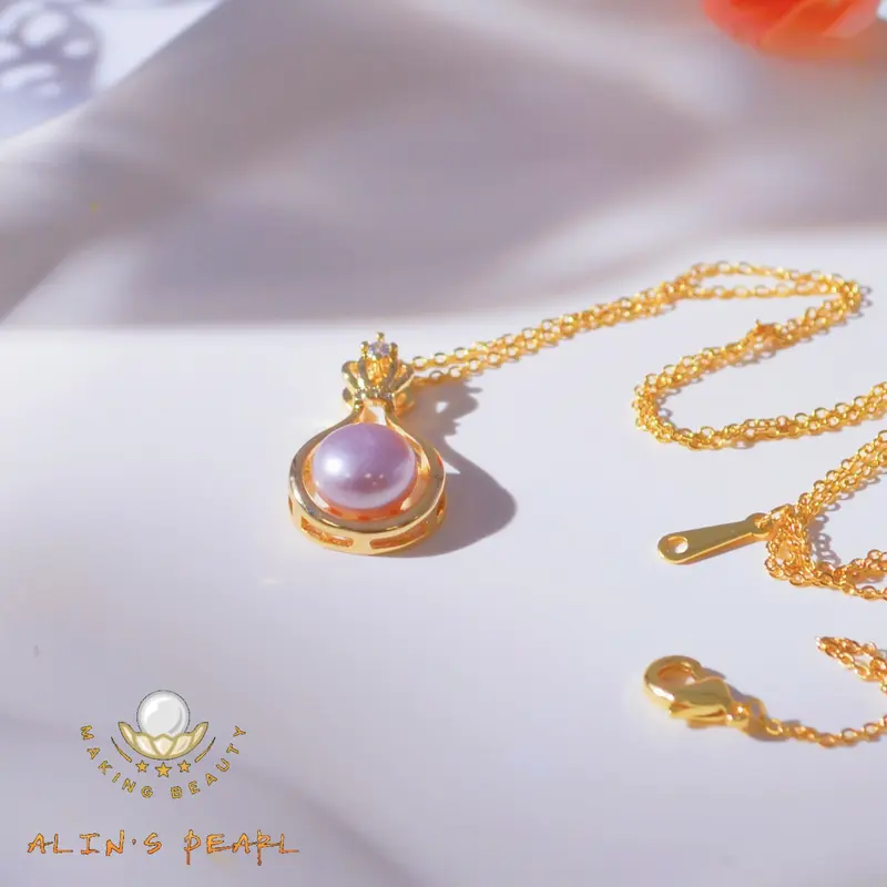 K016 Kalung mutiara rantai gold dengan design classy dan mewah 4