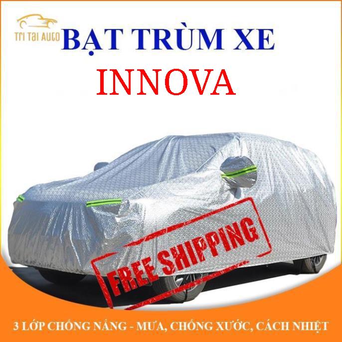  Bạt che phủ xe ô tô 7 chỗ INNOVA chống nắng mưa - bạt trùm xe ô tô 3 lớp chống nóng không thấm nước 