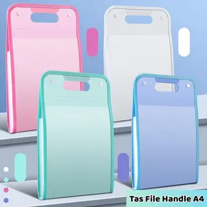 Tas file handle A4 FREE STIKER Organizer file bag ATK waterproof anti air Map tas dokumen kerja folder Tas file sekat clear holder Tempat penyimpanan berkas Tempat kertas ujian Cute multi layer folder document Map Akordeon sekolah kantor pelajar
