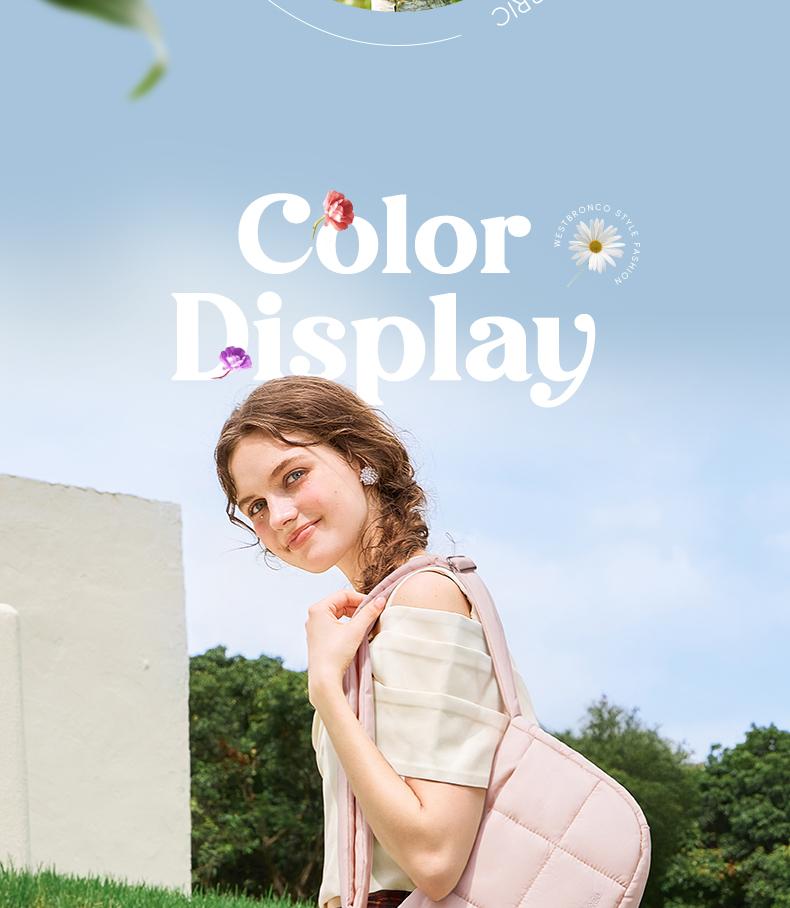 WESTBRONCO [PUFFER LOVA BAG] Shoulder bag, multiple pockets, waterproof, crossbody bag, adjustable shoulder strap, suitable for commuting or going to school.