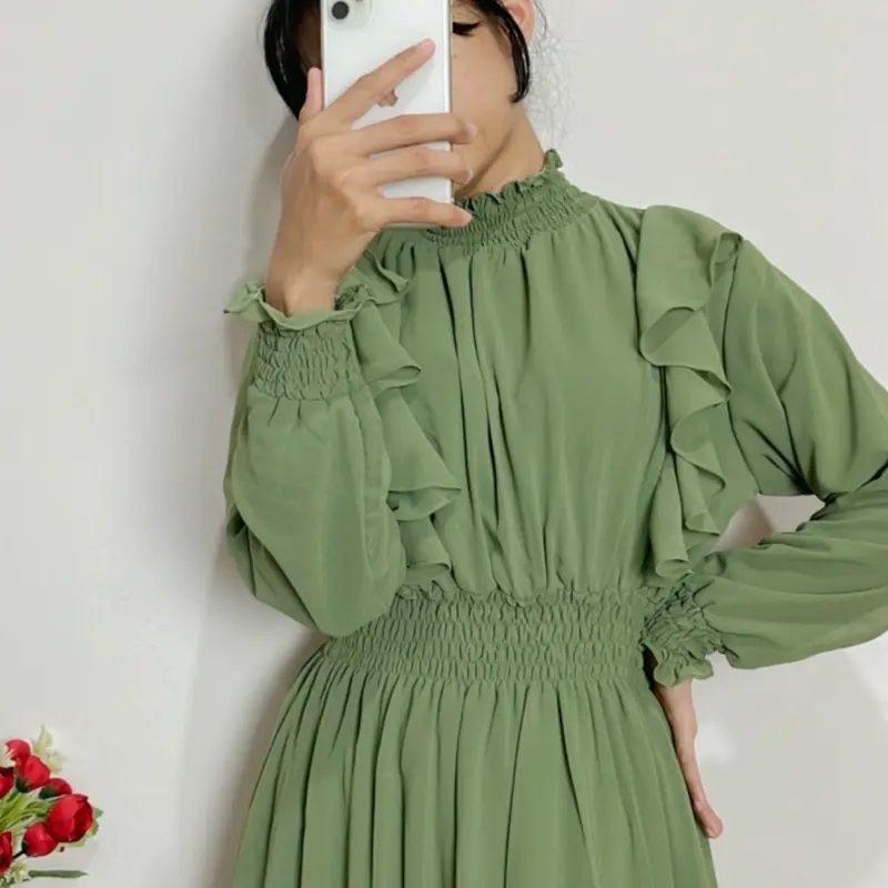 Dress Mirae Wear Korean Long Dress Vintage Dress Pesta Dress Summer Dress Elegan Slevee 0