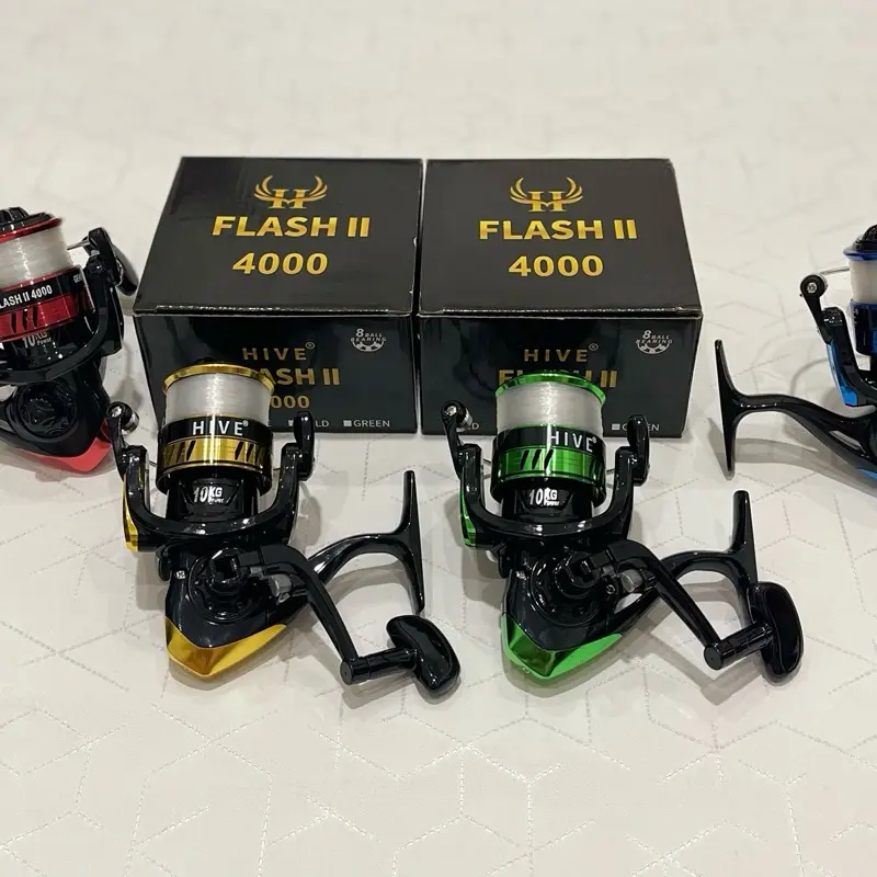 REEL PANCING HIVE FLASH II SERIES 8BB SPOOL METAL ALUMINIUM BONUS SENAR KATROL KEREKAN ALAT PANCING IKAN LAUT Roda 2