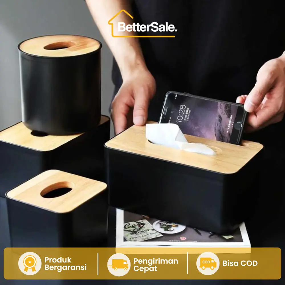 Kotak Tisu Kayu Multifungsi Wooden Tissue Box
