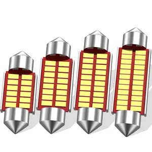 PRODUK TERBARU! 1PCS C5w LED Festoon Dome black/red LED C5W CANBUS No Error Free 31mm 36mm 39mm 42mm Car Interior Reading Lamps Parking Light