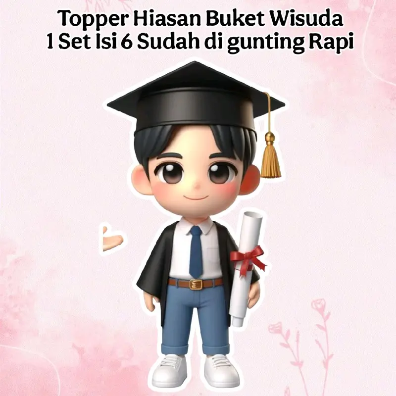Topper Wisuda untuk buket isi 6 2