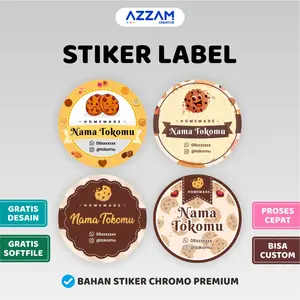 PAKET 100 PCS - STIKER LABEL STICKER LABEL STIKER CUSTOM STICKER CUSTOM STIKER LABEL MAKANAN