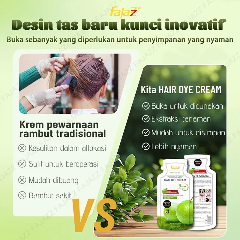 COD【Promo Terlaris】【5bungkus x 30ml +Masker rambut gratis】150ml  Pewarna rambut 2-in-1/Pewarna rambut mudah di rumah/Kemasan individual/Dispensing fleksibel/Mudah disimpan/Hitam Alami/Warna Coklat Tua/Warna Kopi 4
