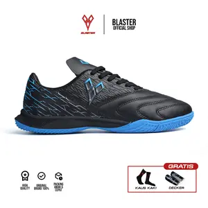 Sepatu Futsal BLASTER Pro Control Limited Edition Original Hitam Biru untuk Pria dan Wanita