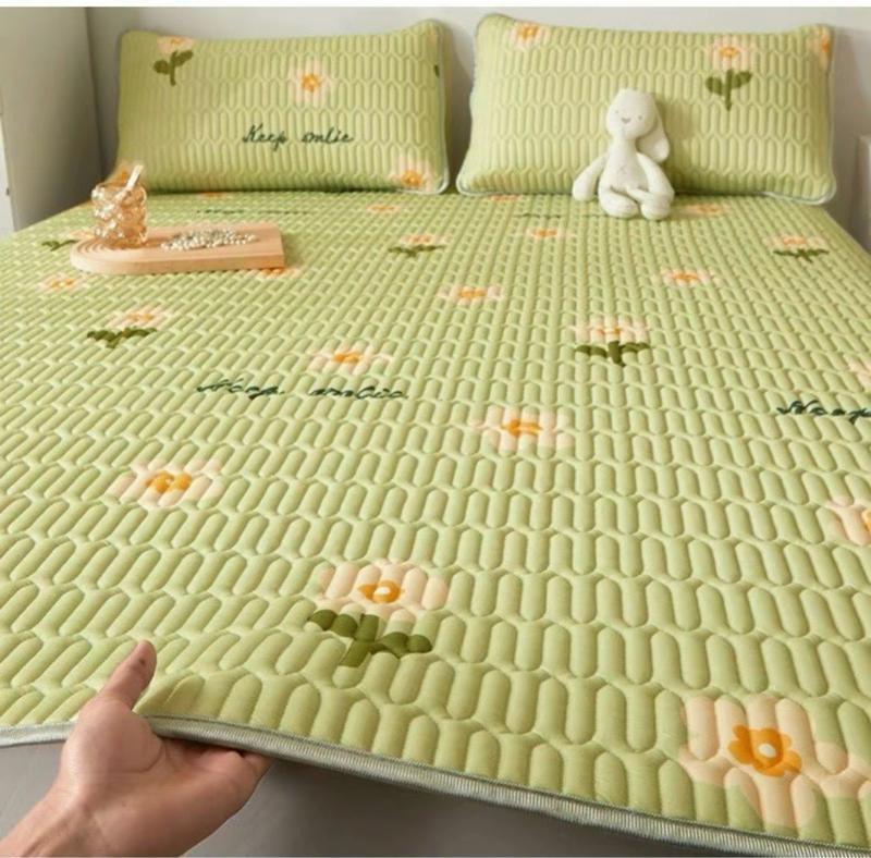 [TẶNG 2 VỎ GỐI ĐẦU] Chiếu điều hoà 5D thun lạnh ~ chần bông in hoa tiết mềm mát - chiếu dày nặng chuẩn xịn