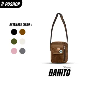 (Gratis Pin) PUSHOP Tas Selempang Corduroy Pria Wanita DANITO - Slingbag Corduroy Uniseks FREE 2 PIN BROS Sling bag Casual Terbaru