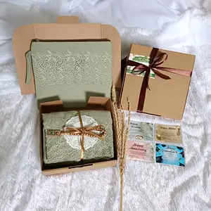 hampers mukena Khadijah scraft Khadijah premium original Atasan Bawahan Mukenah Bordir Cantik free Tasbih Kain Nyaman Katun Panjang Mewah Pink Renda