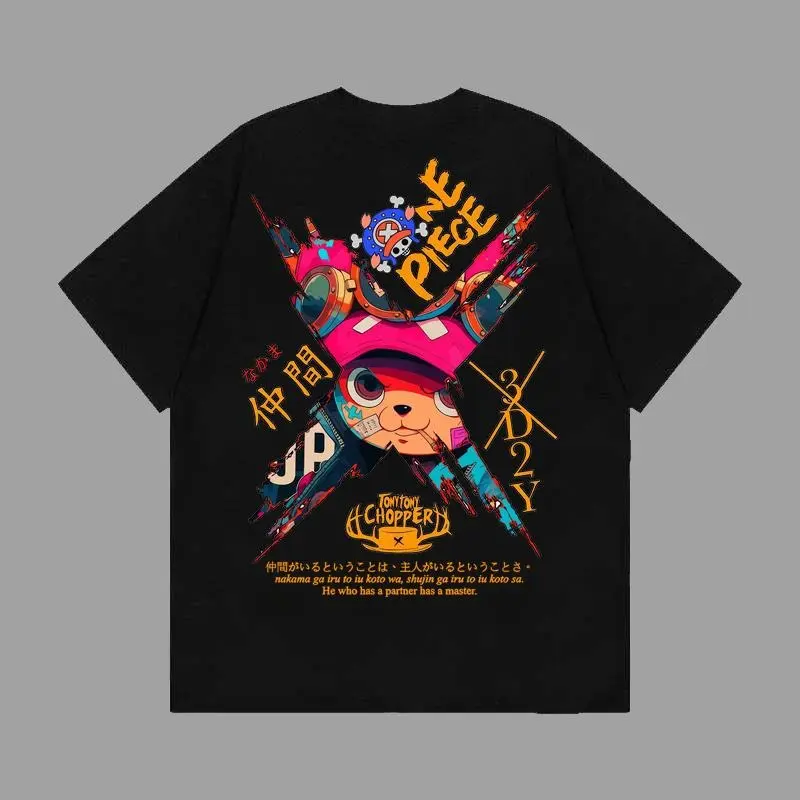 Kemeja Chopper Anime T-shirt Cetak Kartun T-shirt Lengan Pendek Tren Fashion Terlaris Kemeja Lengan Pendek Pria dan Wanita 2