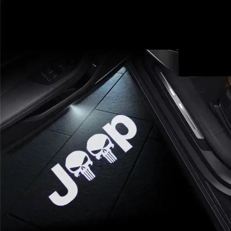 2PCS New Universal Led Car Door Welcome Laser Projector Logo Ghost Shadow Wireless Car Courtesy Lamp kit For Jeep welcome light Projection Lights laser door light accessory courtesy light Automotive interior door light ambient tiktok shopsprng glowup 8
